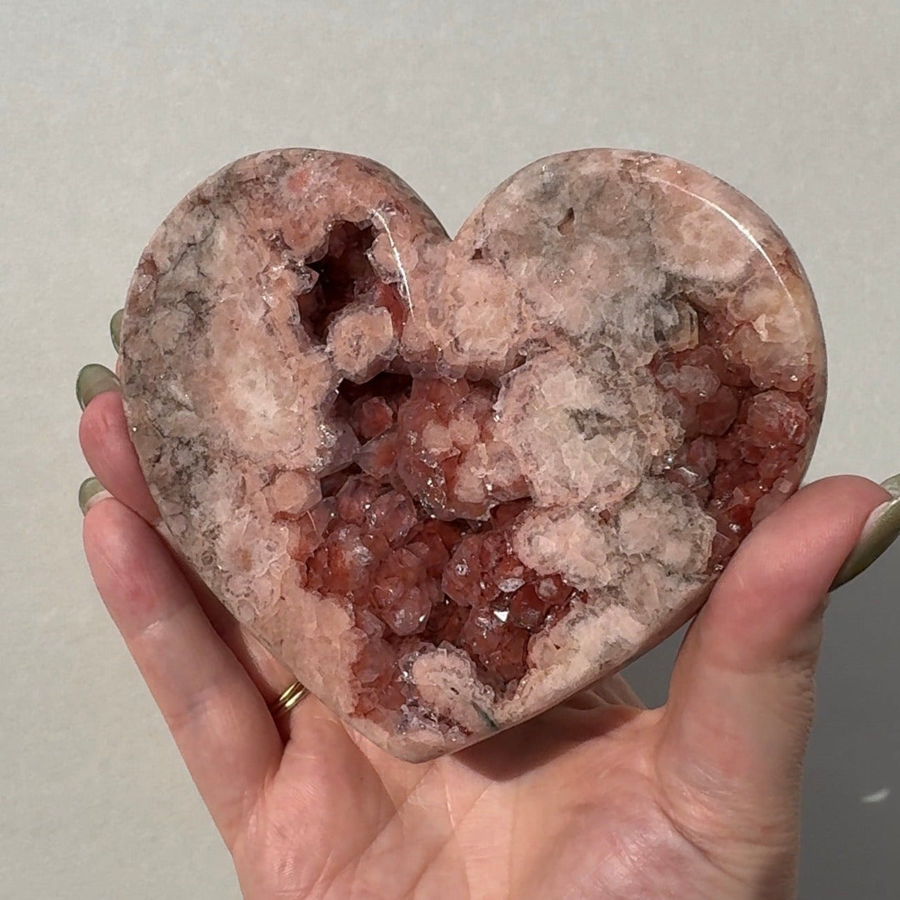 Druzy Pink Amethyst Heart
