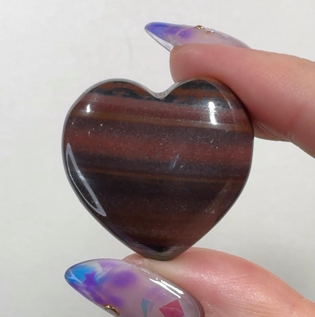 Red Jasper with Tiger Eye & Hematite Mini Hearts