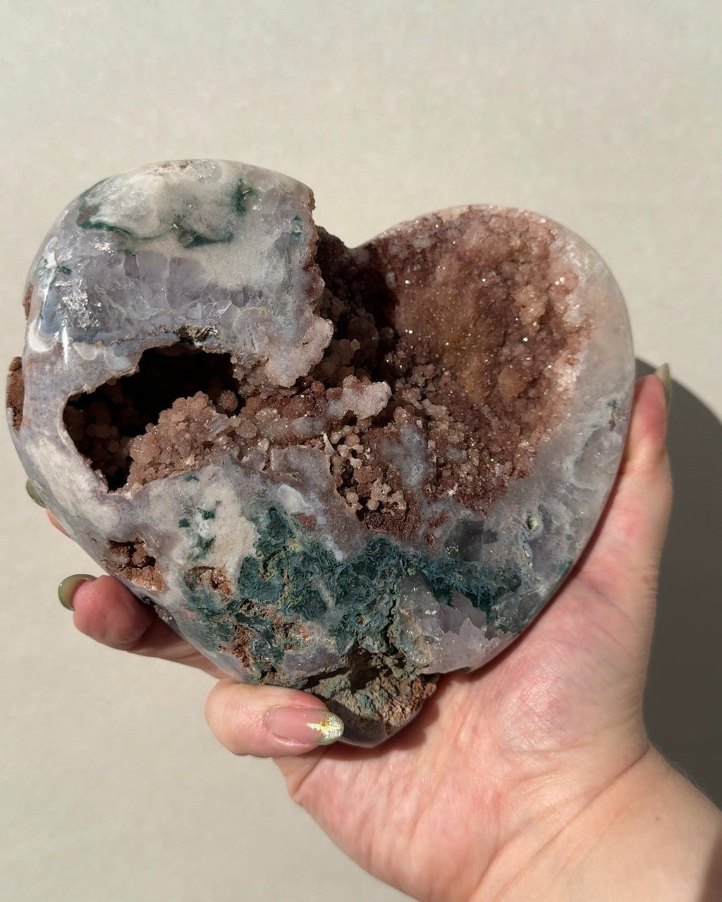 XL Druzy Pink Amethyst Heart