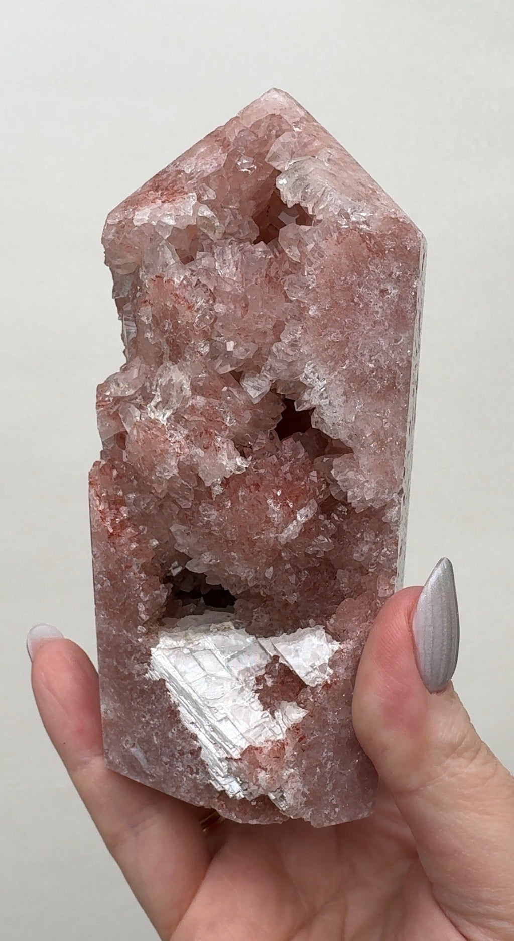 High Quality Druzy Pink Amethyst Tower