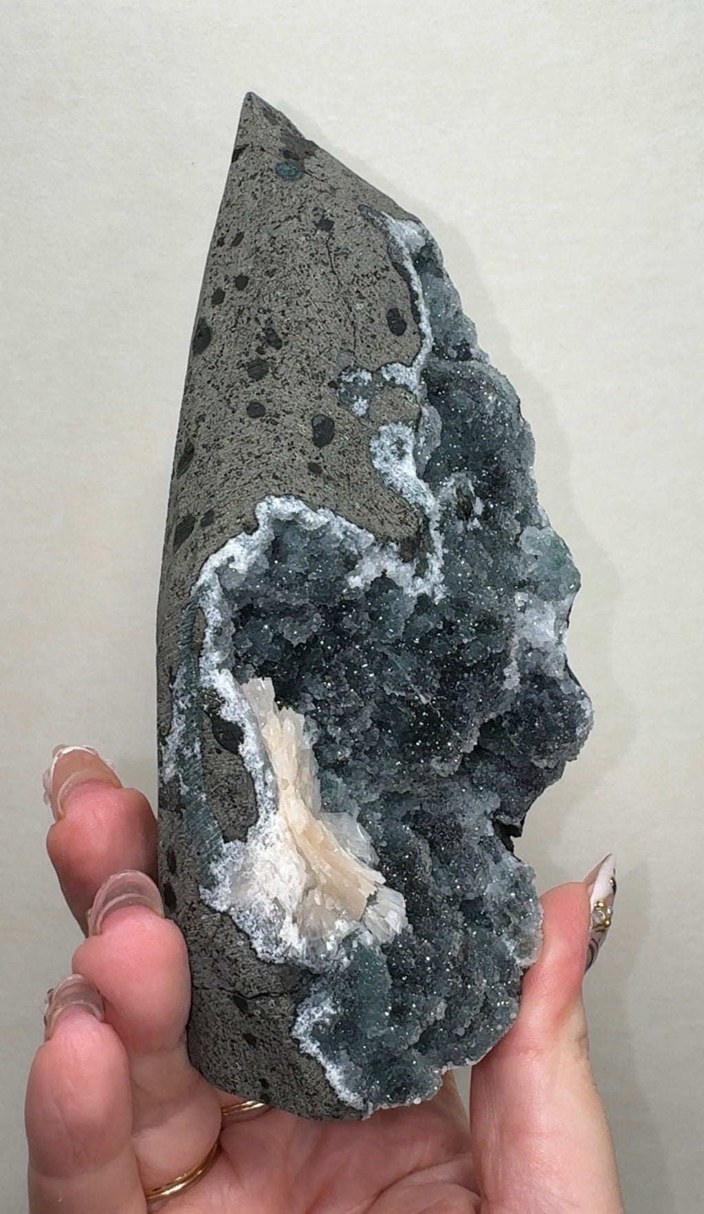 Blue Chalcedony with Stilbite | BL14