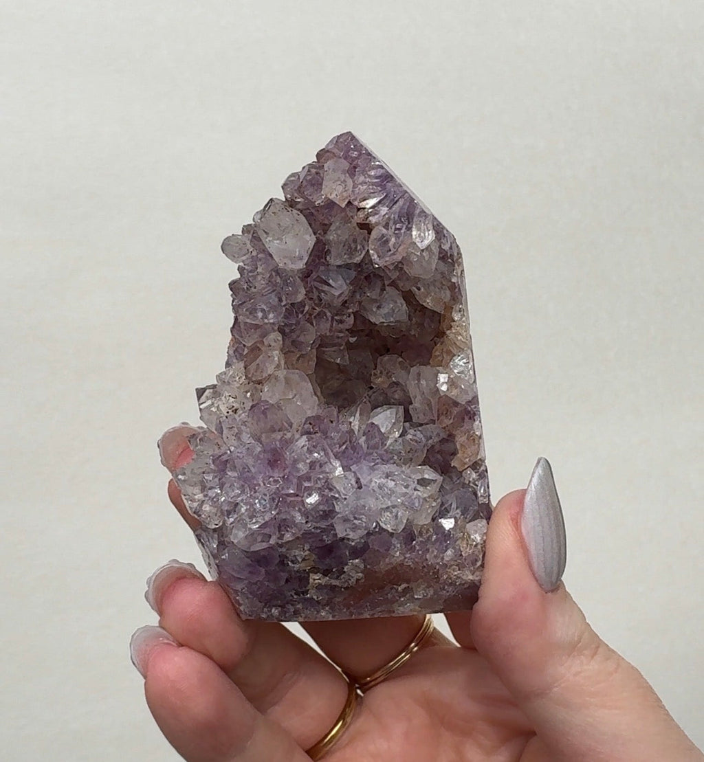 High Quality Druzy Pink Amethyst Tower
