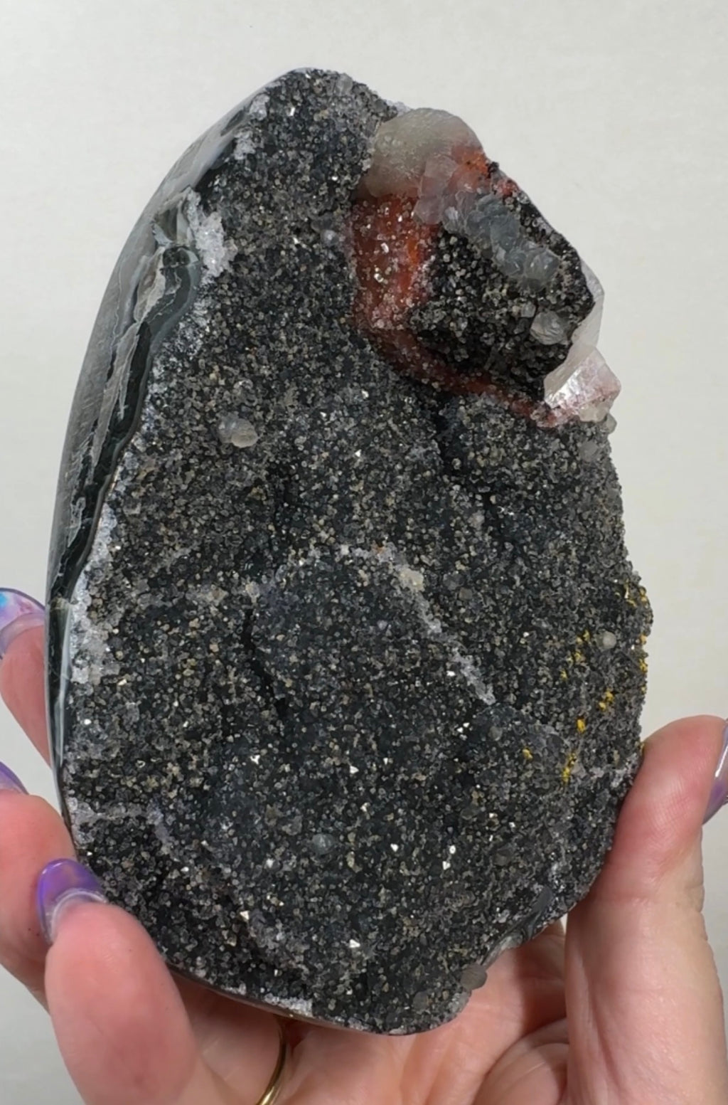 Black Amethyst with Multi-Coloured Calcite | DBA