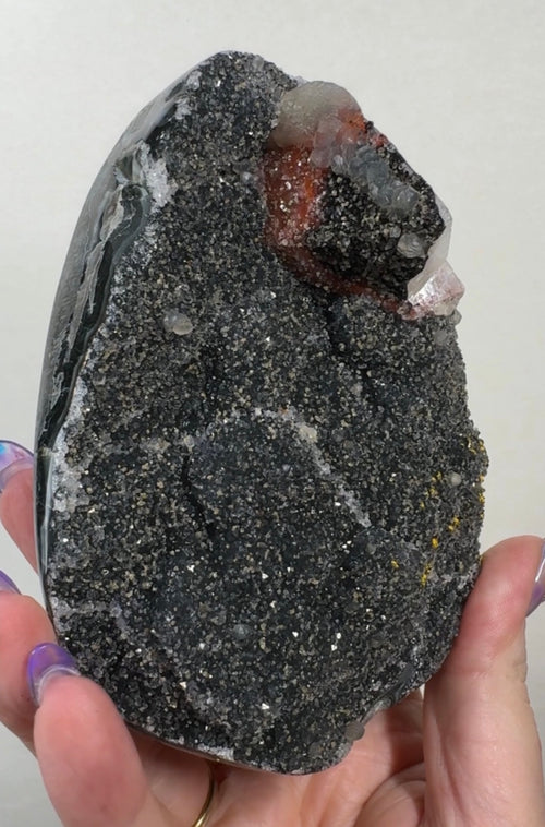Black Amethyst with Multi-Coloured Calcite | DBA