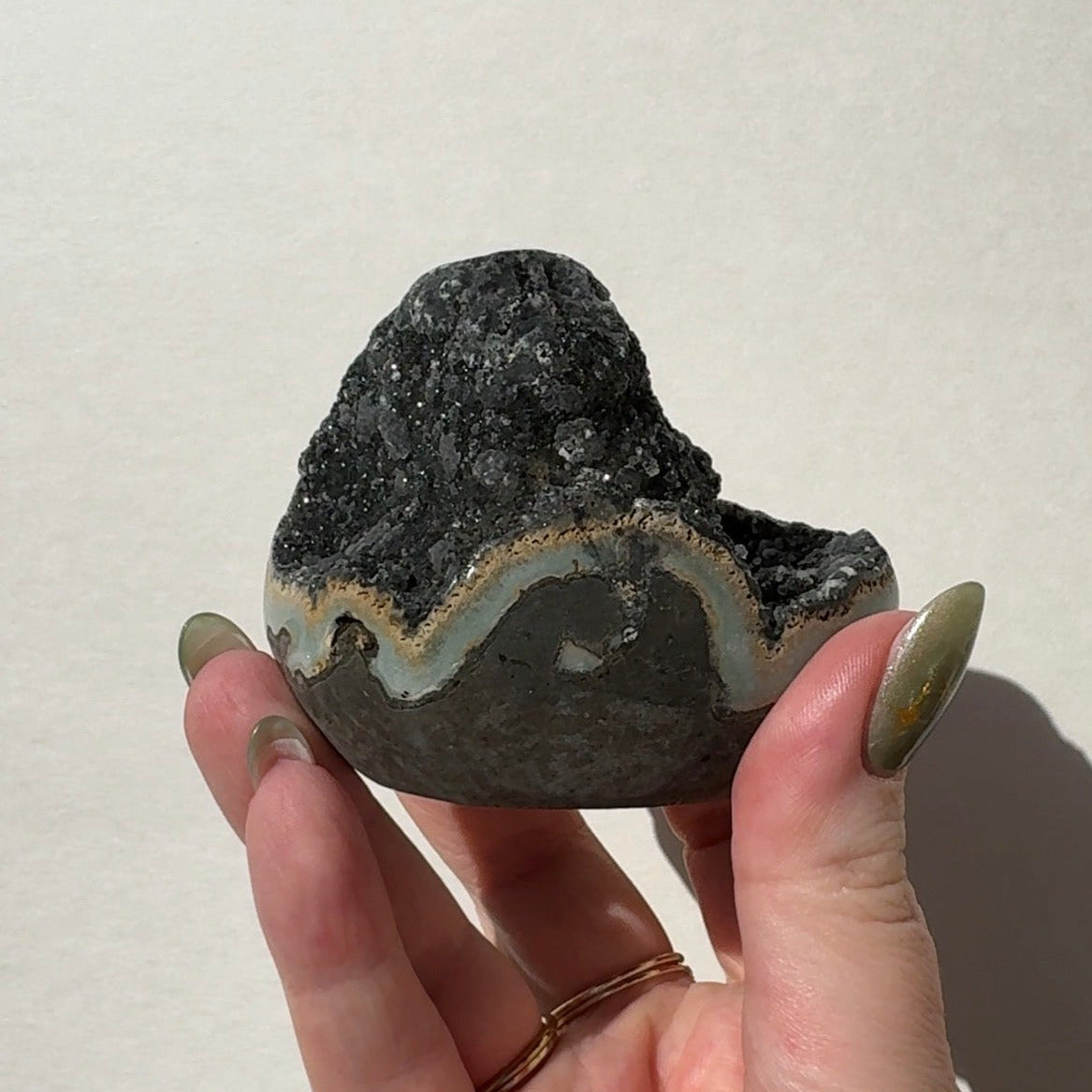 Black Amethyst Half Sphere Cutbase