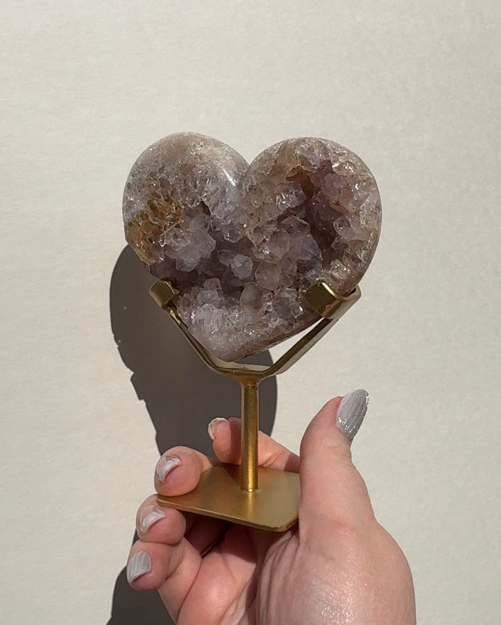 Druzy Pink Amethyst Heart