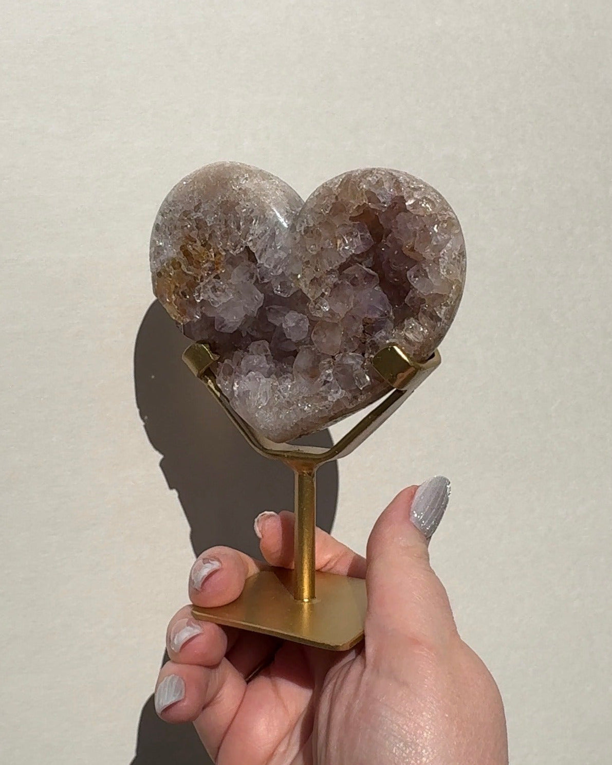 Druzy Pink Amethyst Heart