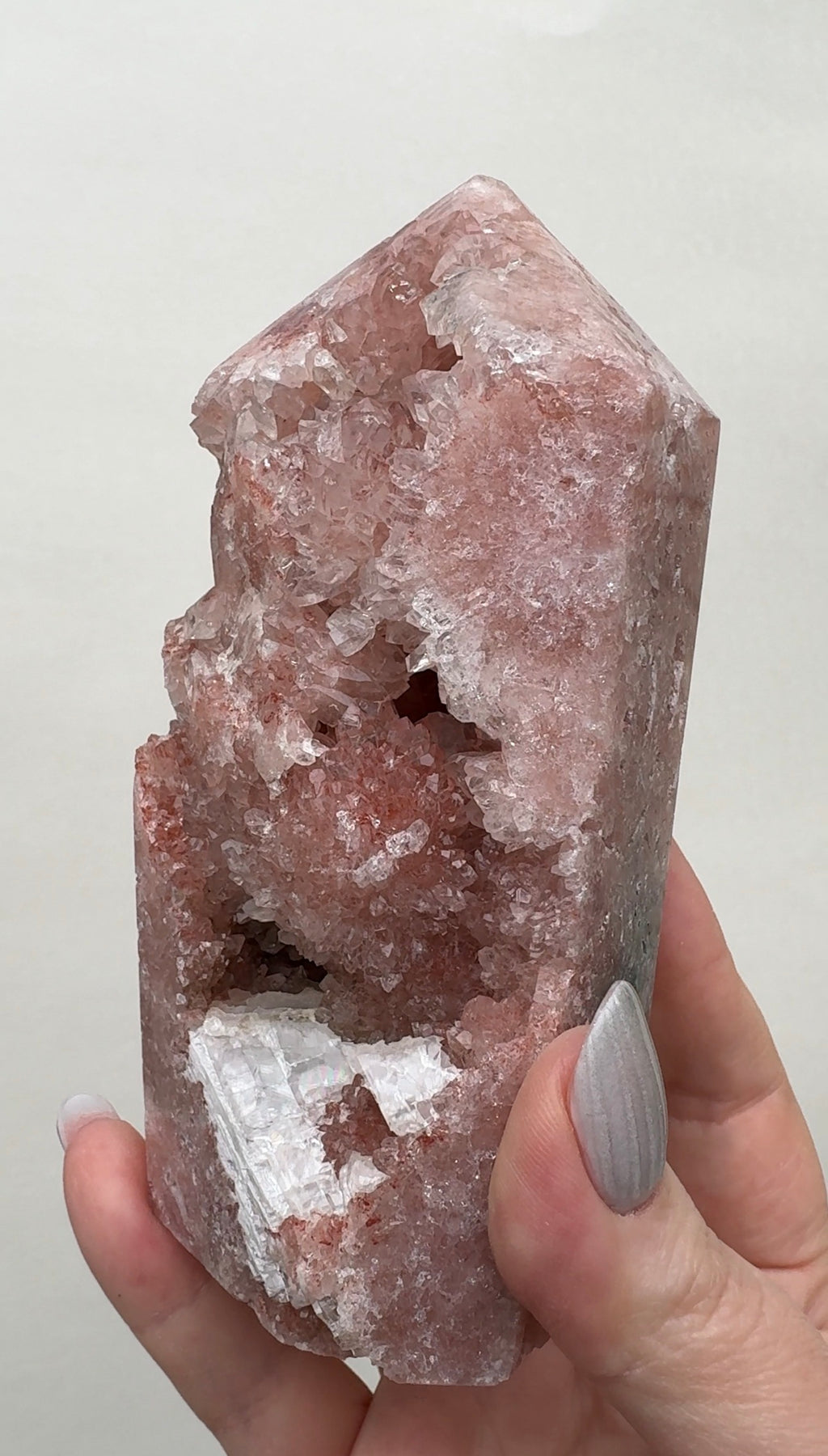 High Quality Druzy Pink Amethyst Tower