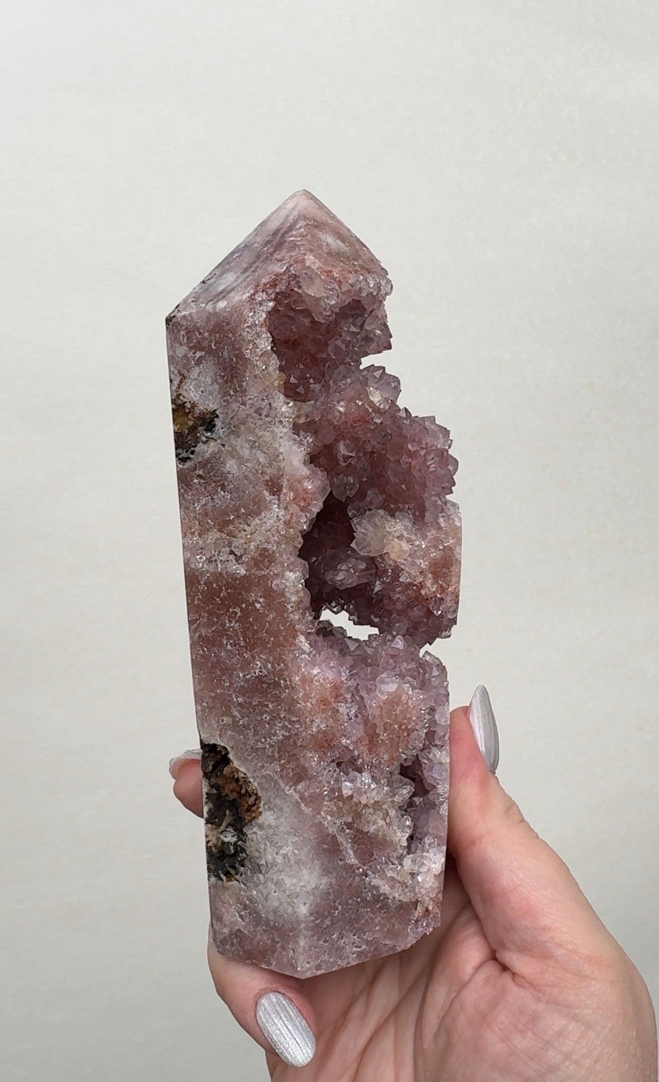 High Quality Druzy Pink Amethyst Tower