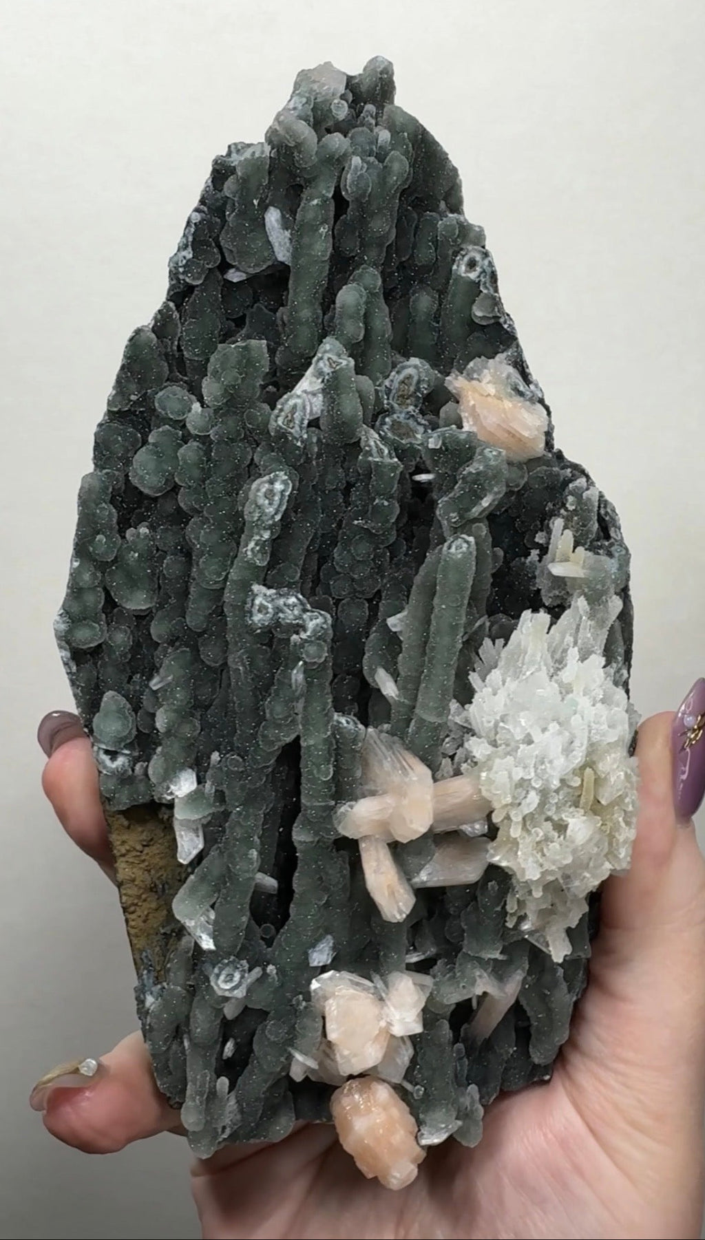 Black Chalcedony with Apophyllite