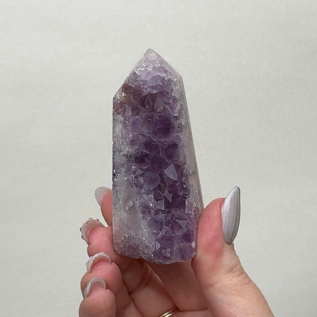 High Quality Druzy Pink Amethyst Tower