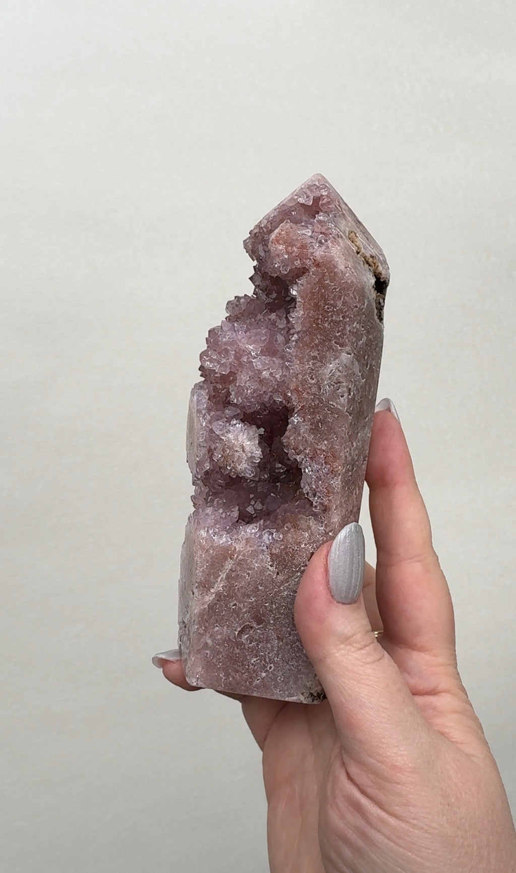 High Quality Druzy Pink Amethyst Tower