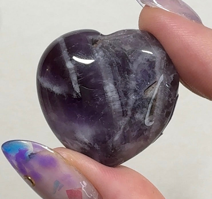Chevron Amethyst Mini Hearts