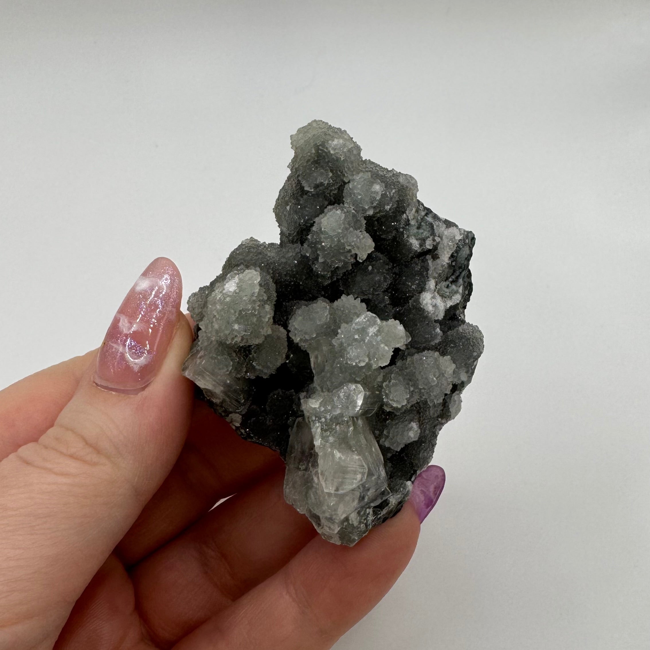 Black Chalcedony with Apophyllite