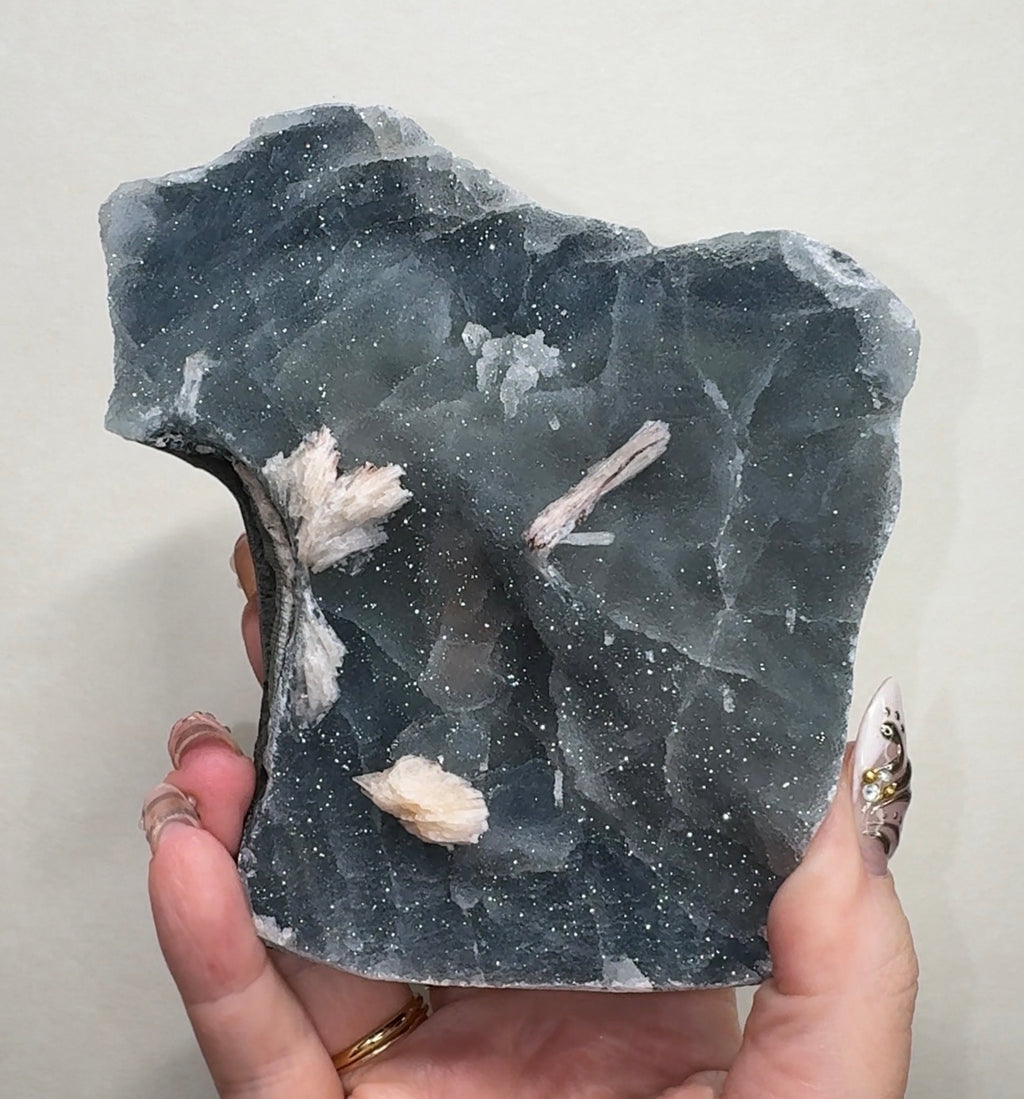 Blue Chalcedony with Stilbite | BL25