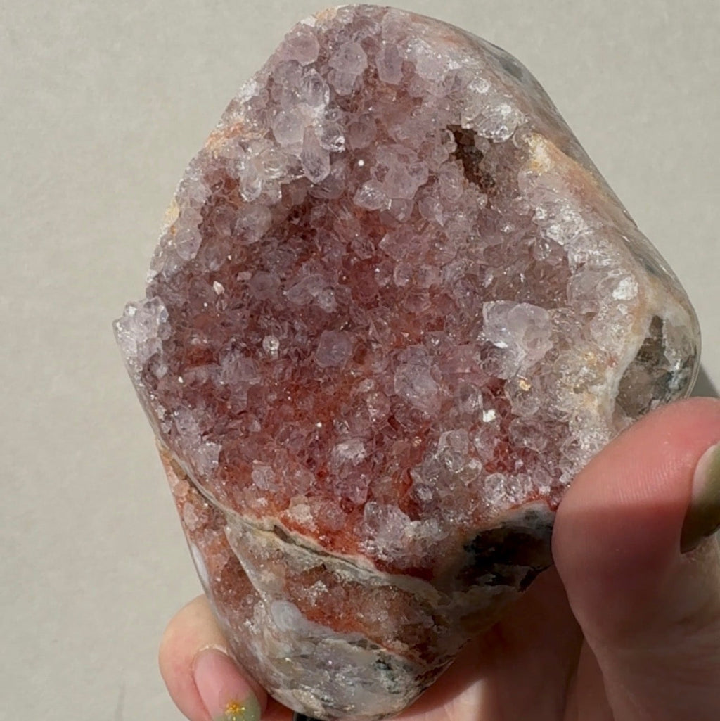 Pink Amethyst on stand