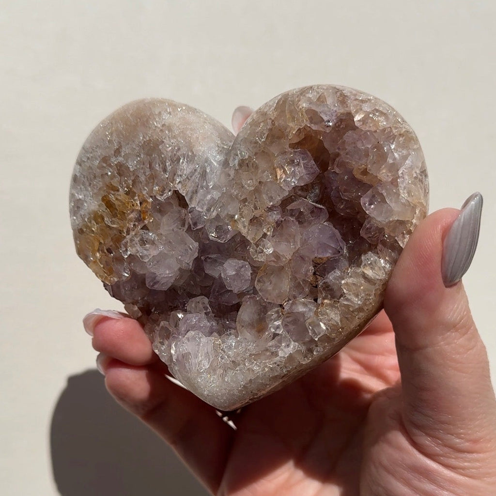 Druzy Pink Amethyst Heart