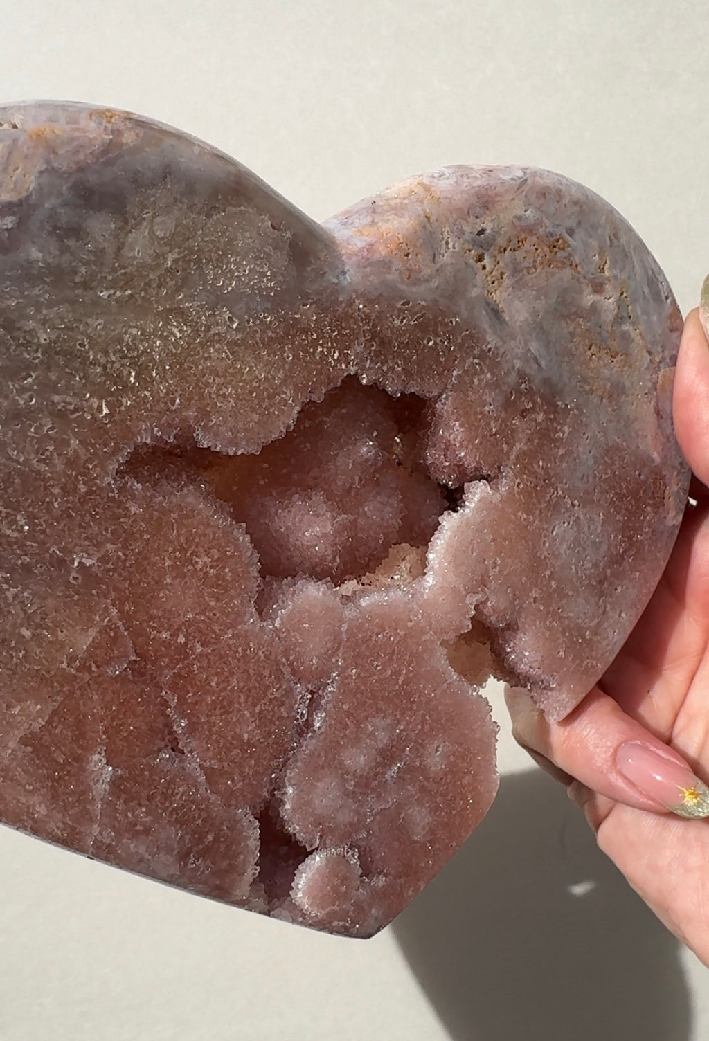 Druzy Pink Amethyst Heart
