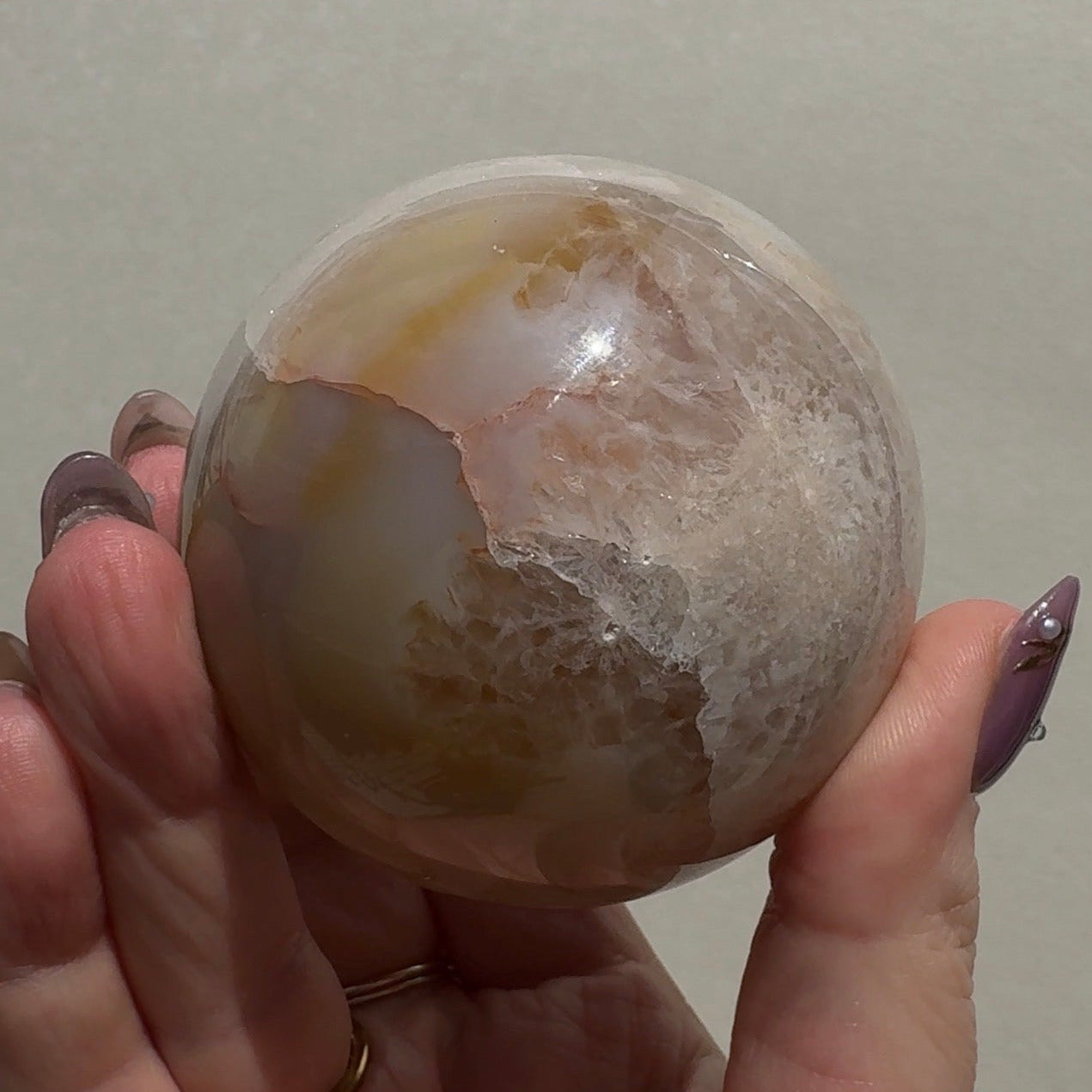Flower Agate/Pink Amethyst Sphere | FP3
