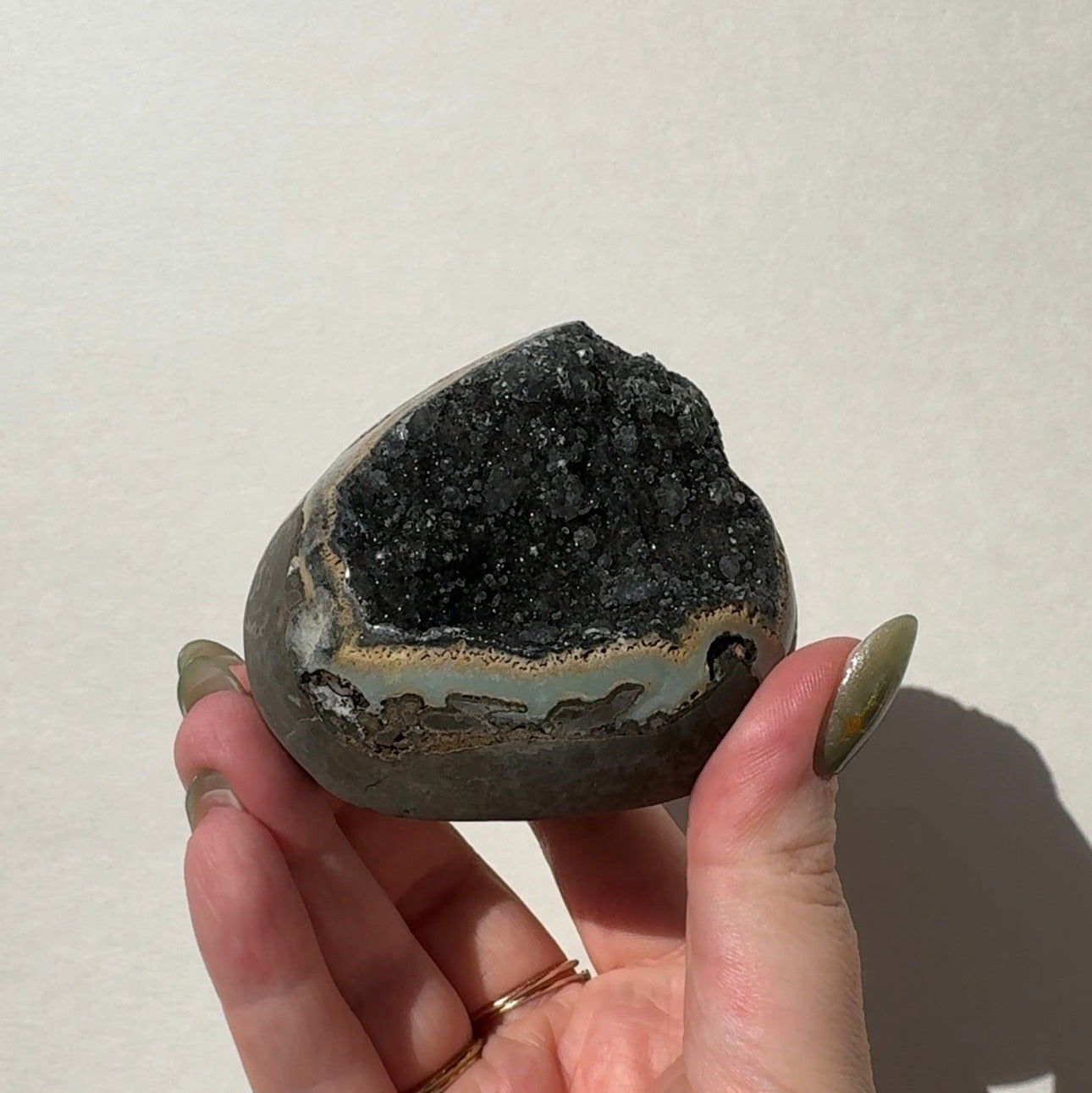 Black Amethyst Half Sphere Cutbase