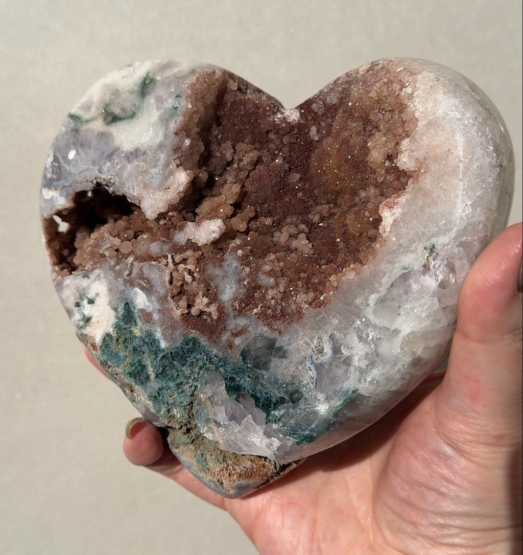 XL Druzy Pink Amethyst Heart