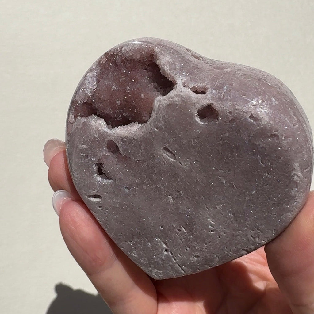 Druzy Pink Amethyst Heart
