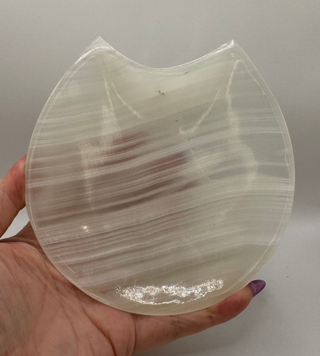 White Onyx Cat Shaped Dish