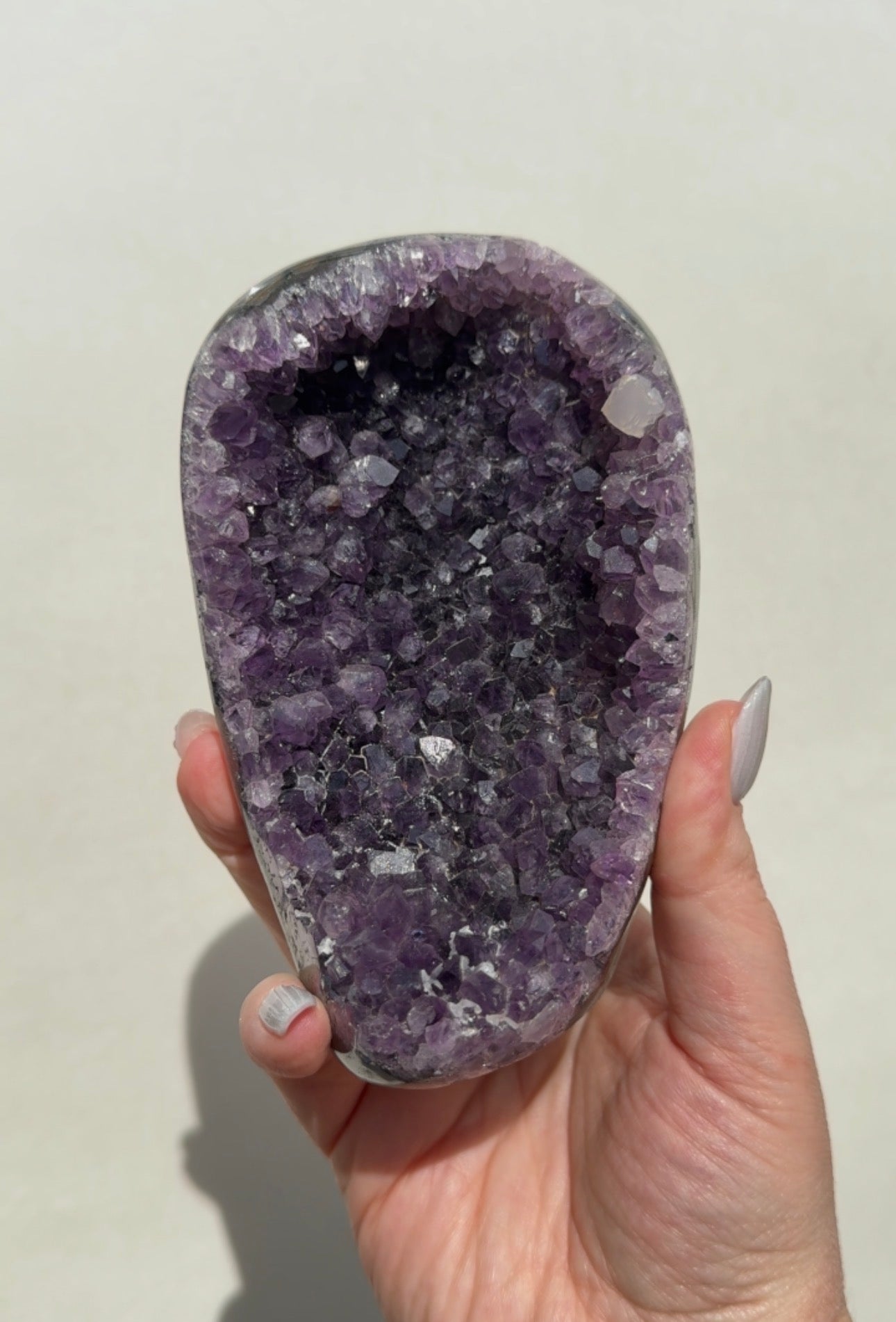 Uruguay Amethyst Cutbase with Calcite