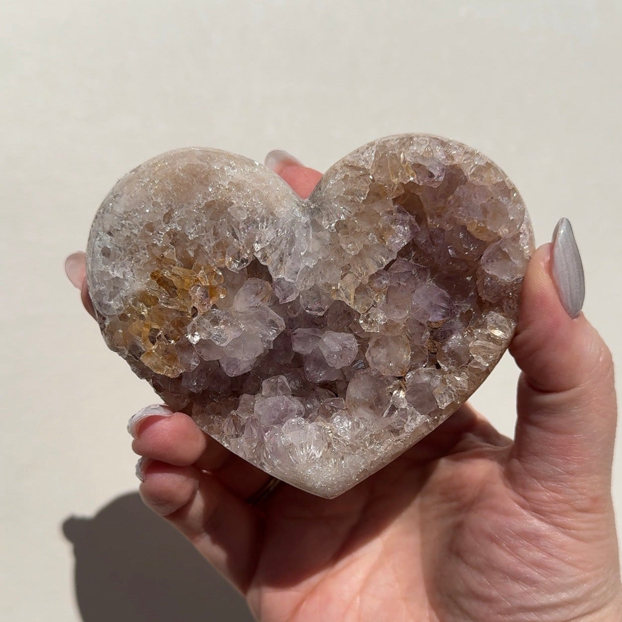 Druzy Pink Amethyst Heart