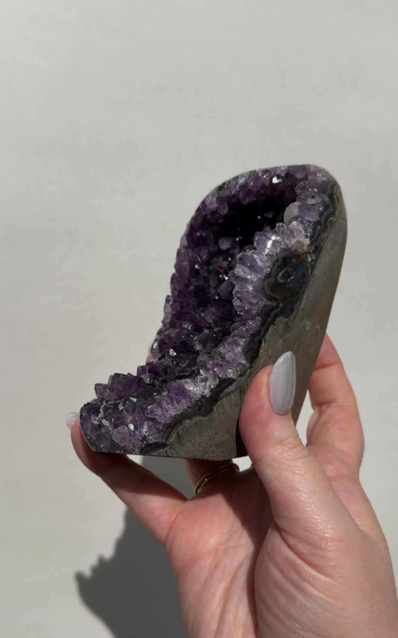 Uruguay Amethyst Cutbase with Calcite