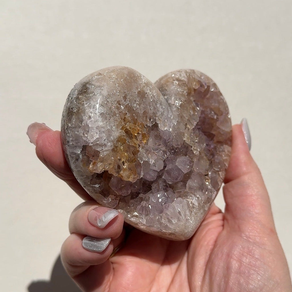 Druzy Pink Amethyst Heart