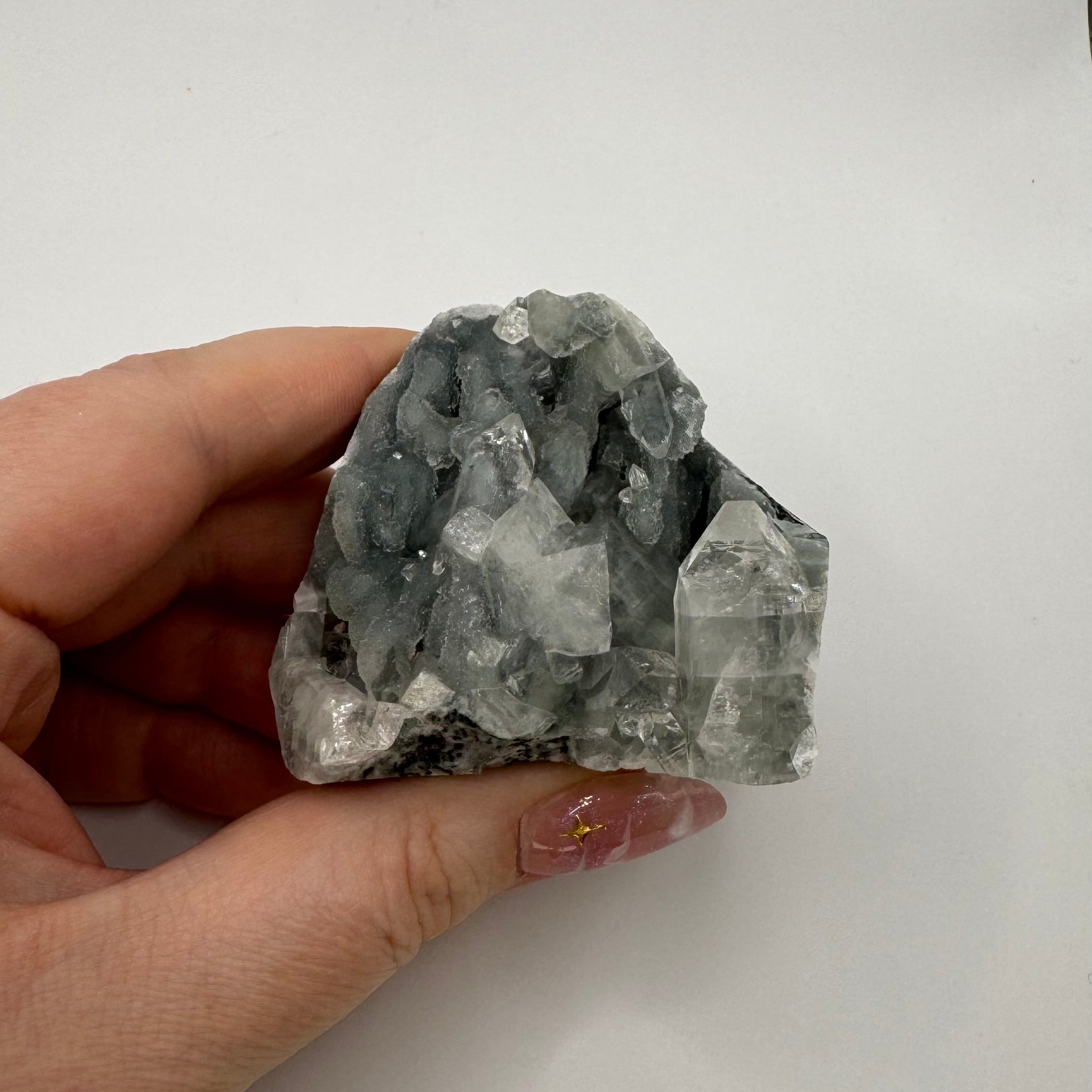 Black Chalcedony with Apophyllite