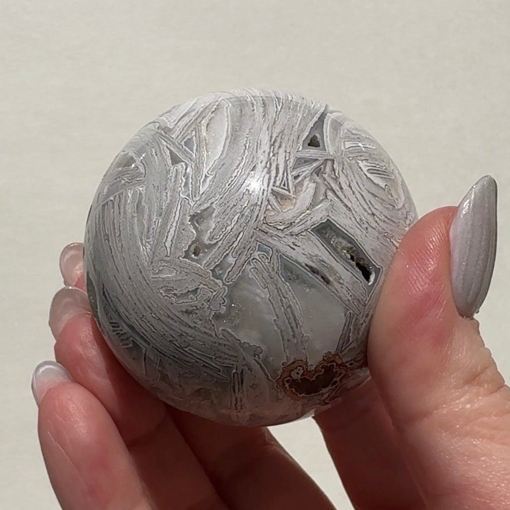 White Crazy Lace Agate Sphere