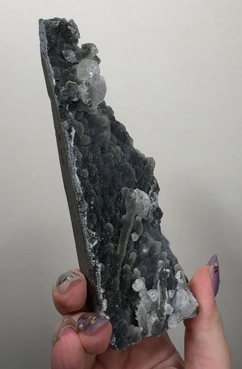 Black Chalcedony with Apophyllite