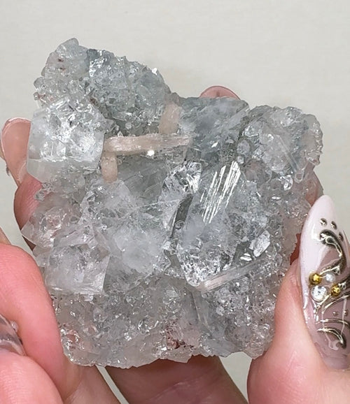 Apophyllite on Blue Chalcedony with Heulandite & Stilbite | BL16