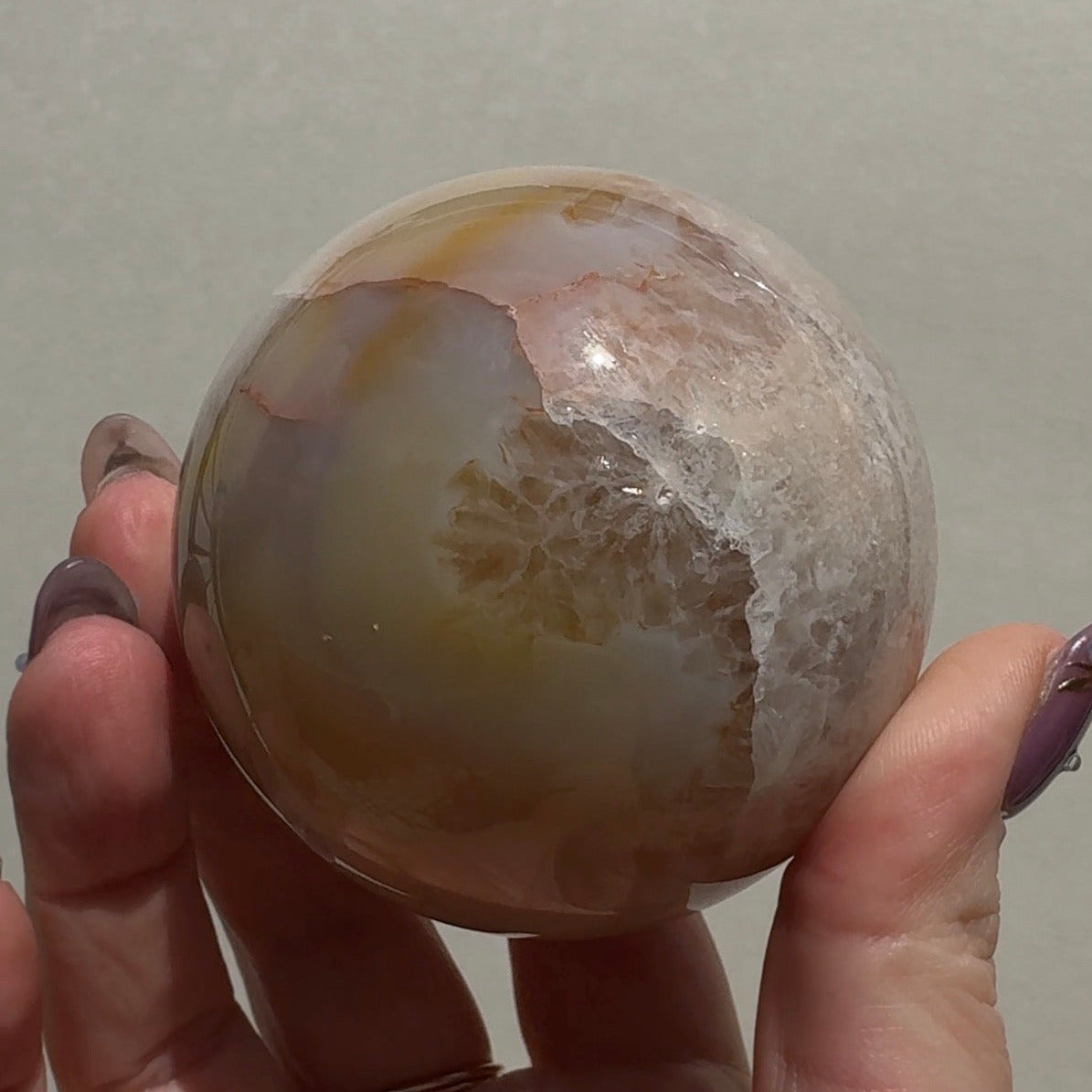 Flower Agate/Pink Amethyst Sphere | FP3