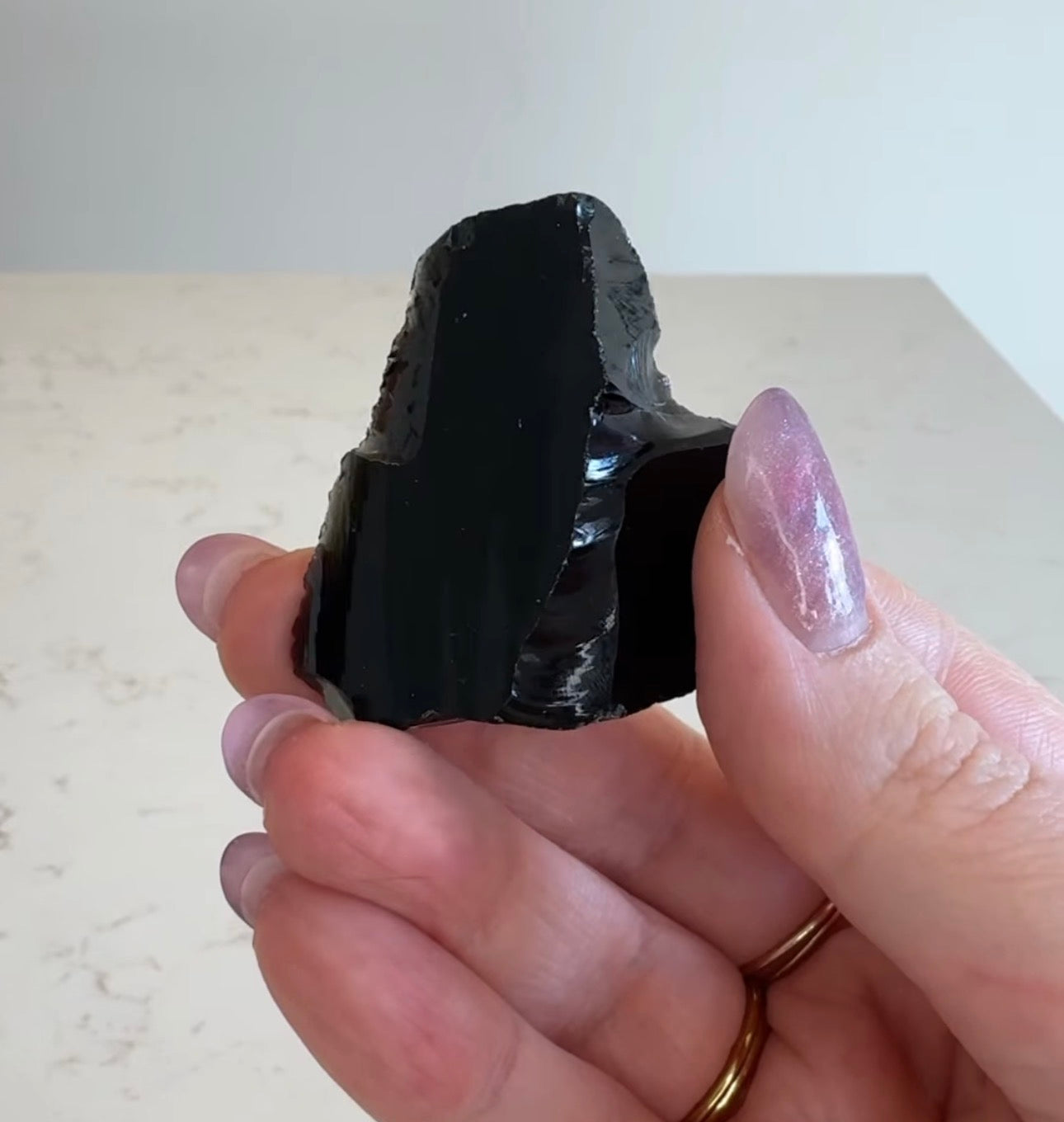 Raw Black Obsidian