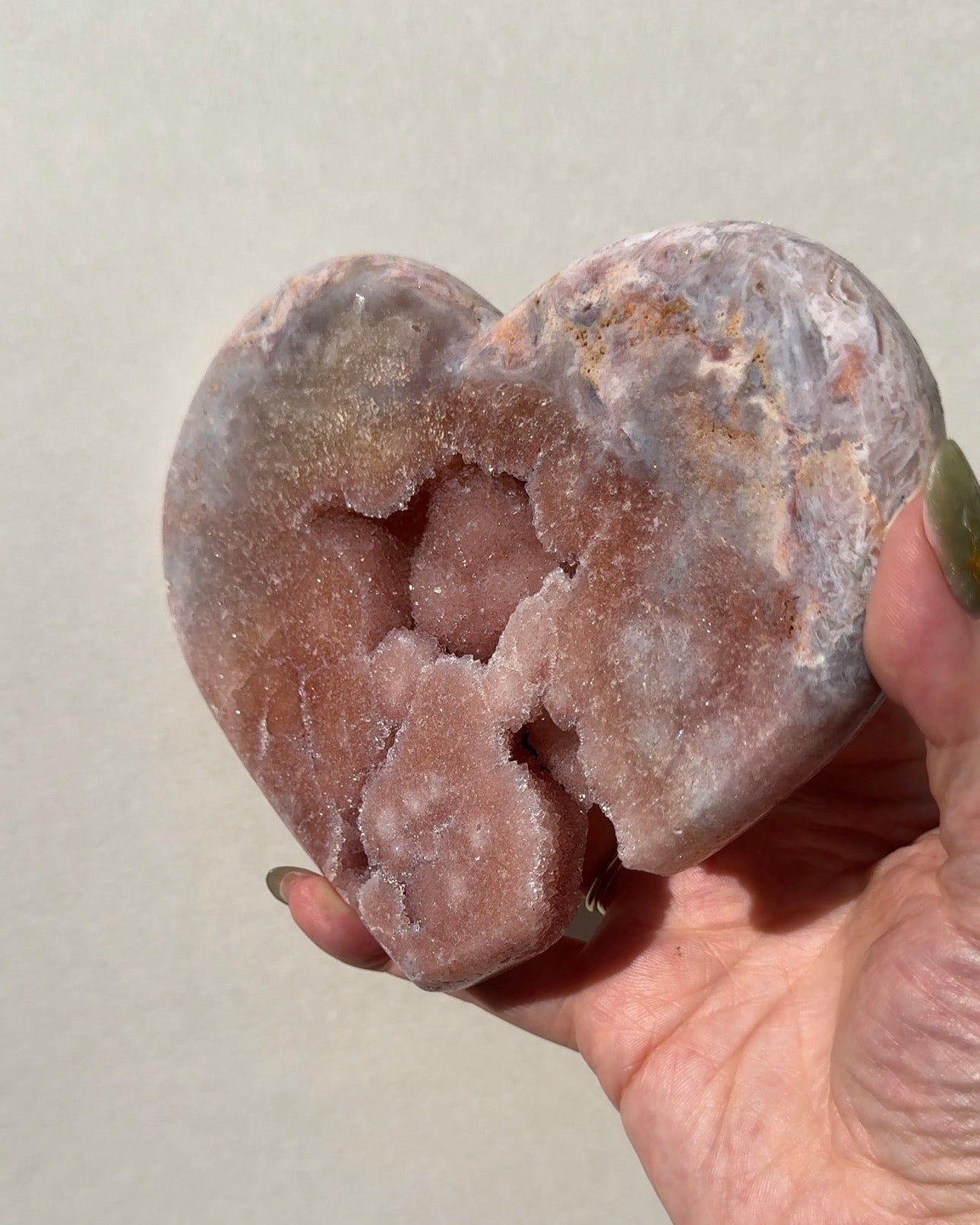 Druzy Pink Amethyst Heart