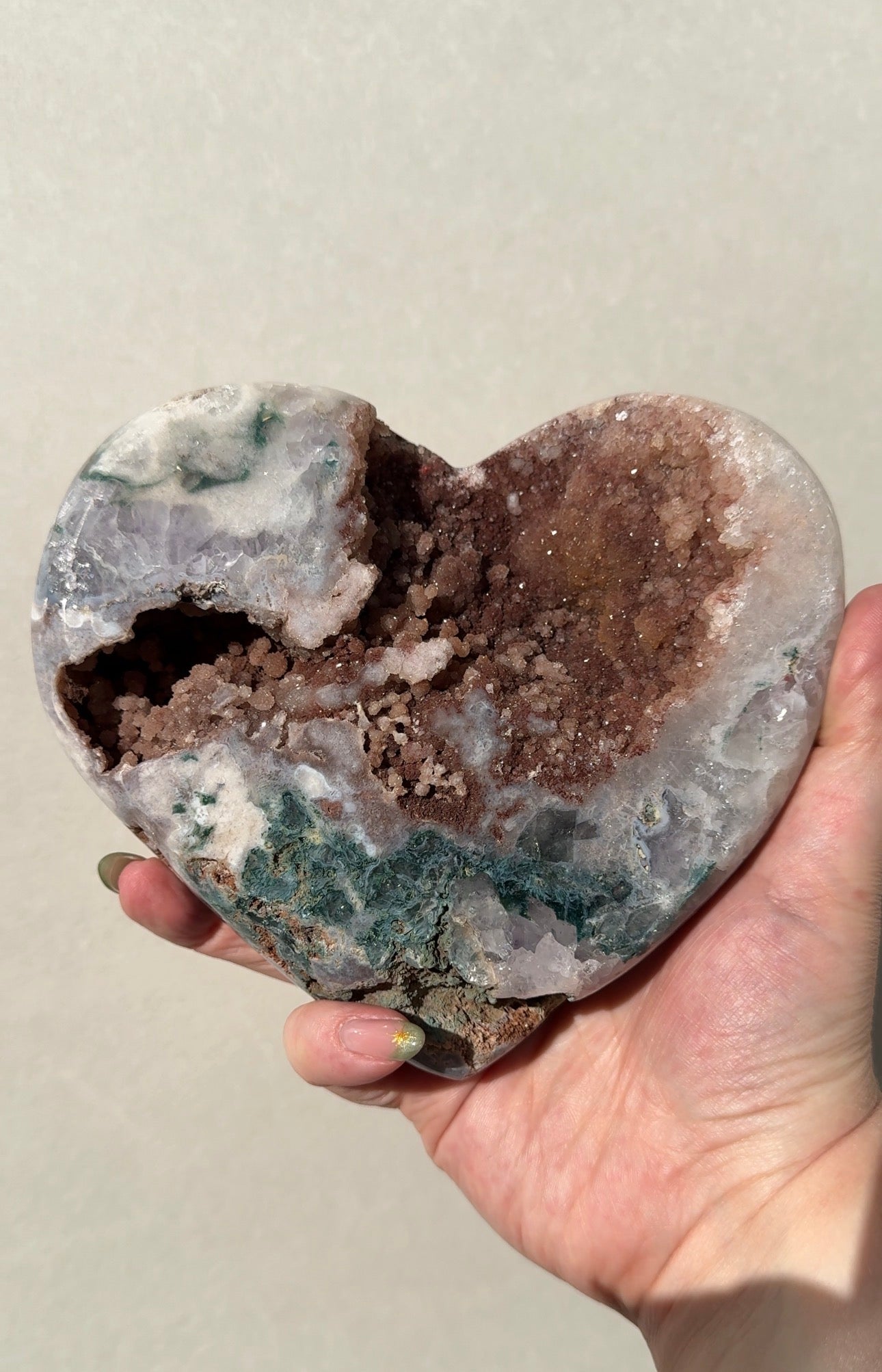 XL Druzy Pink Amethyst Heart
