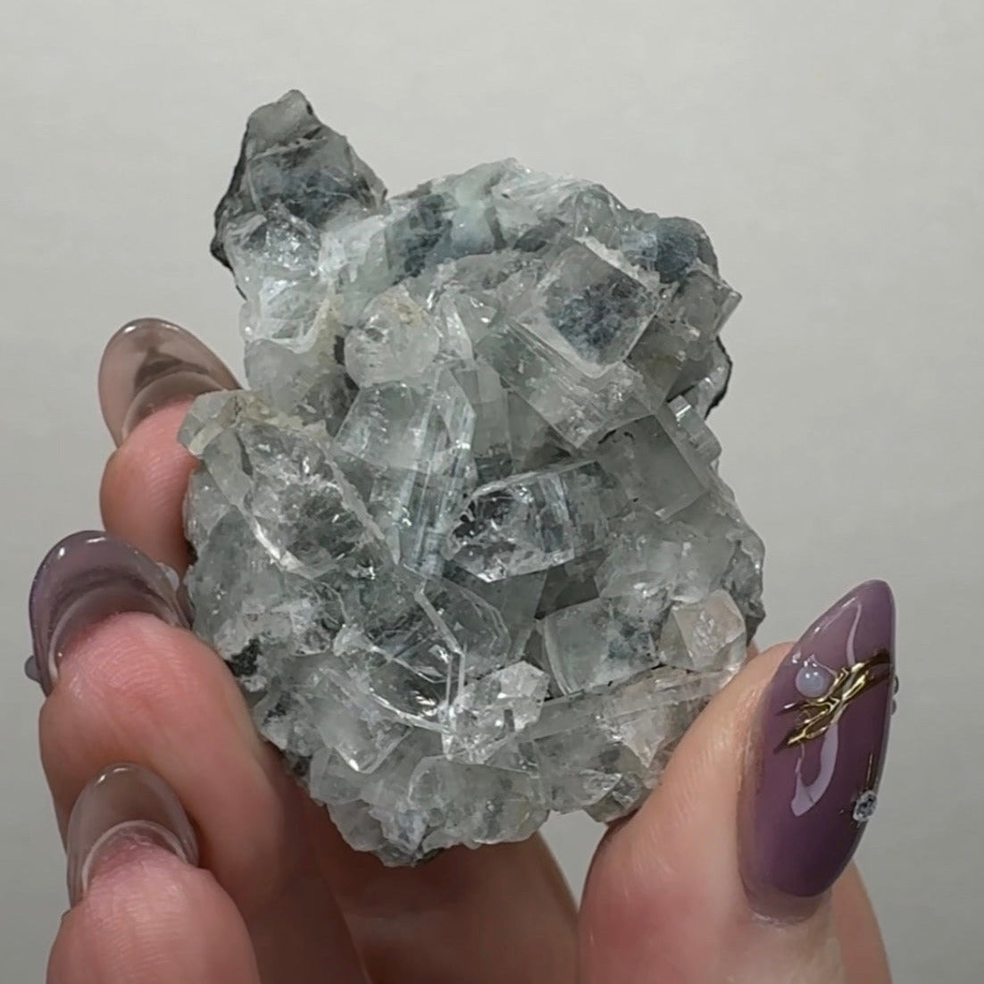 Diamond Apophyllite on Black Chalcedony | A6