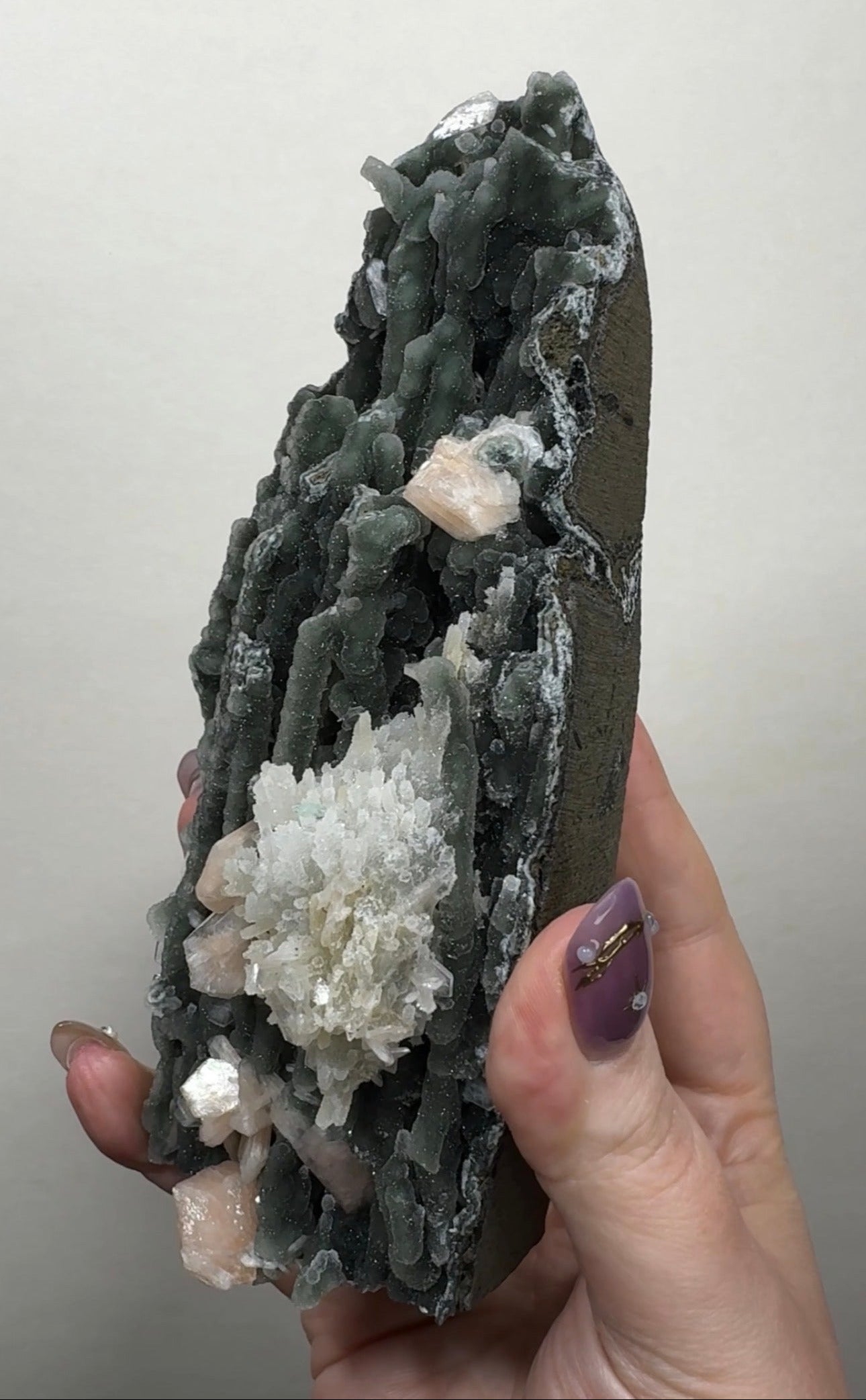 Black Chalcedony with Apophyllite
