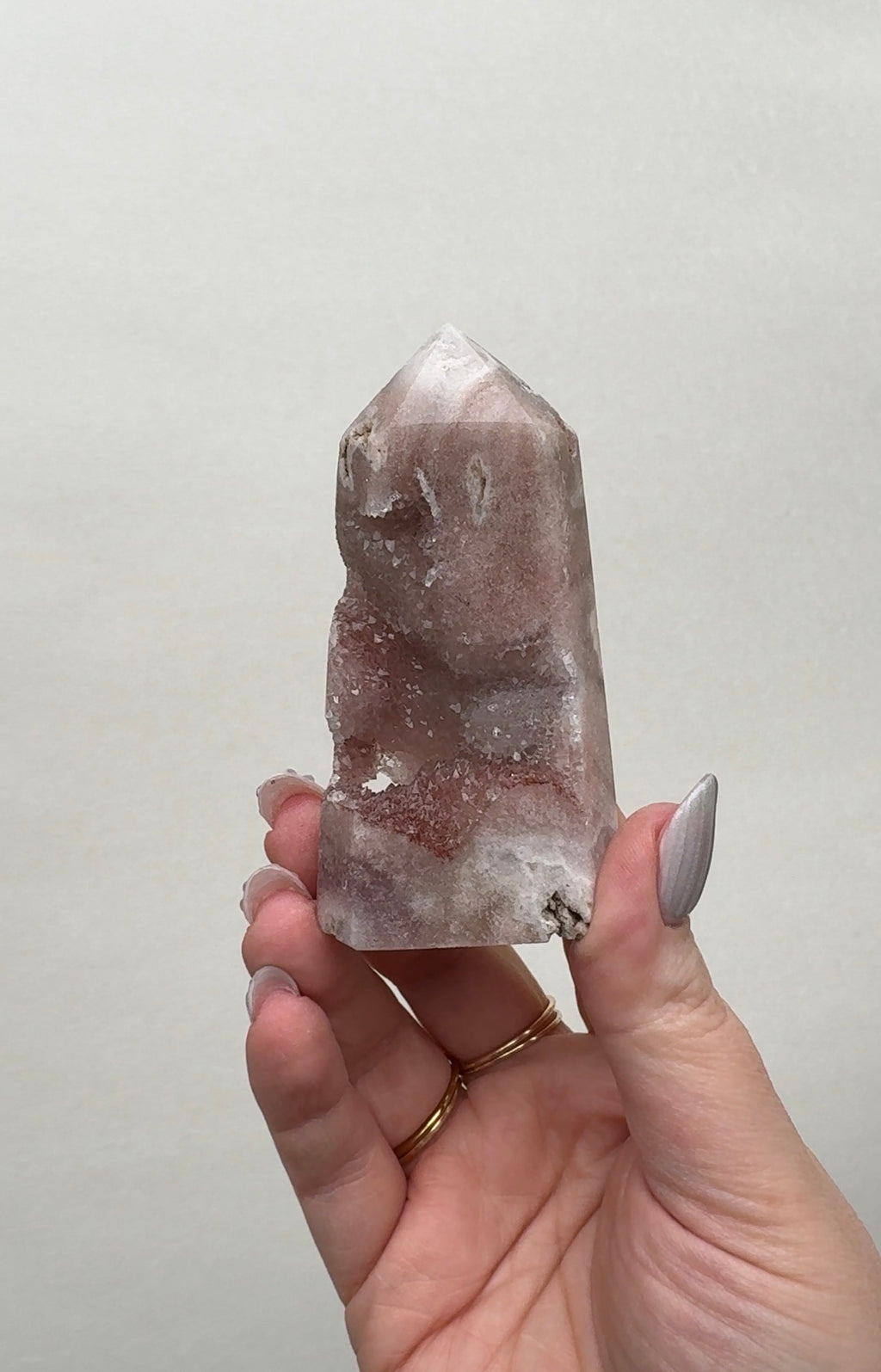 High Quality Druzy Pink Amethyst Tower