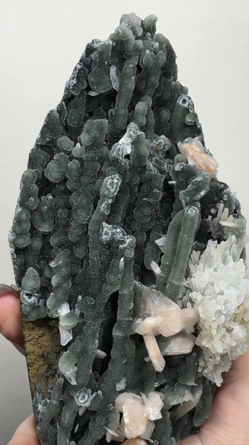 Black Chalcedony with Apophyllite