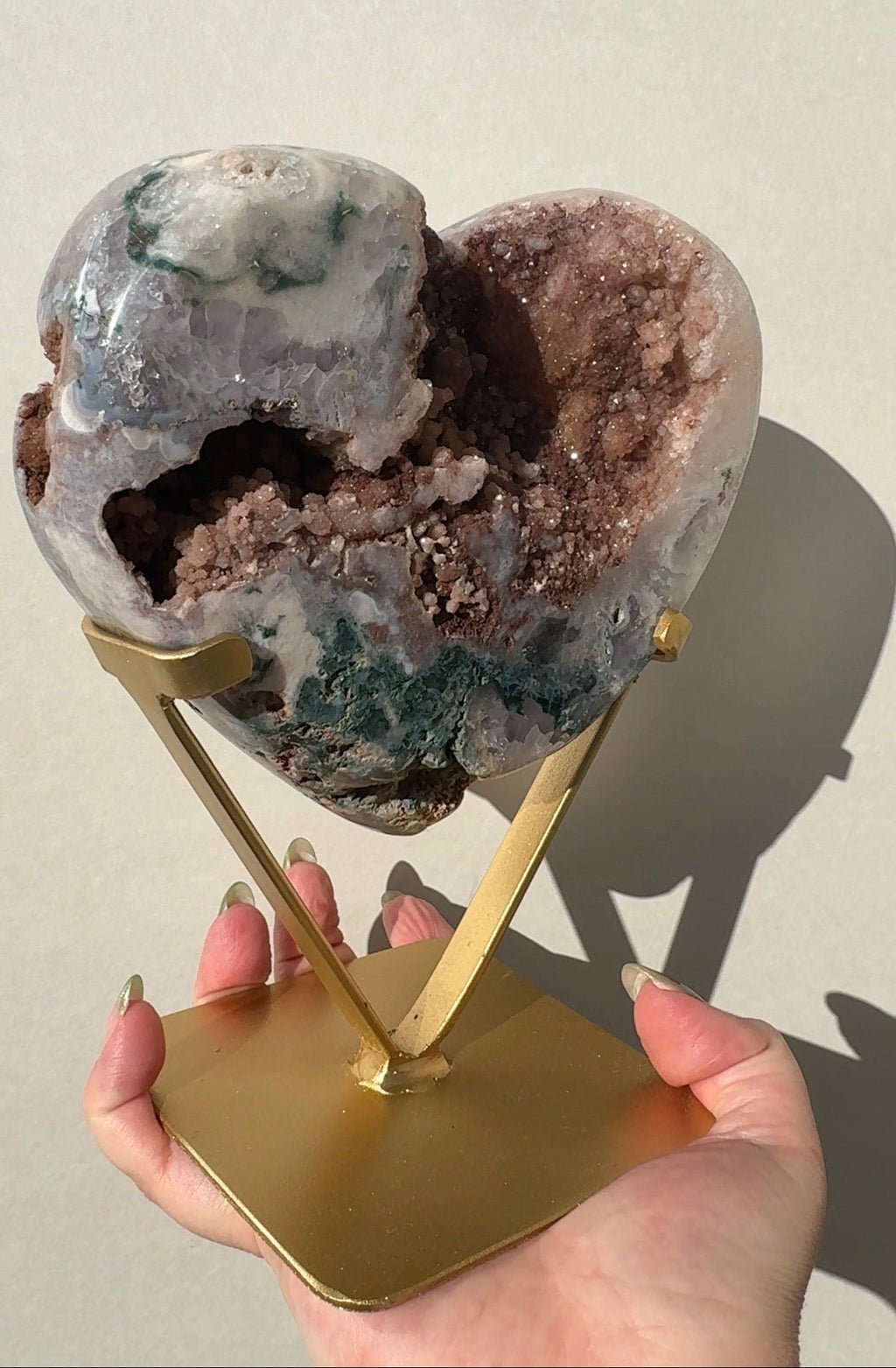 XL Druzy Pink Amethyst Heart