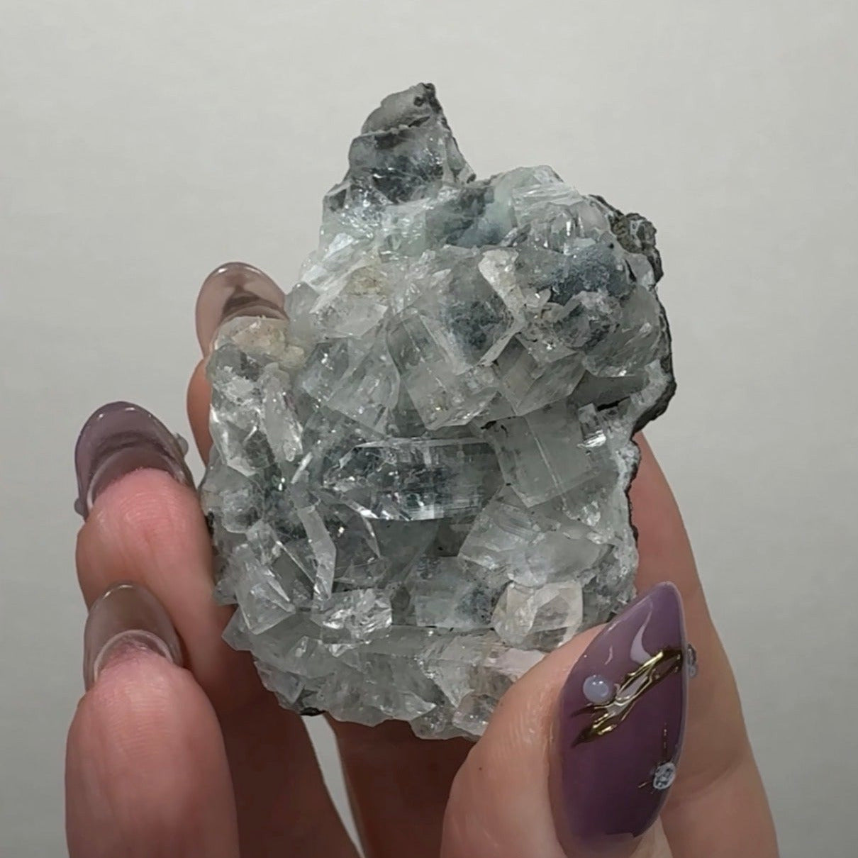Diamond Apophyllite on Black Chalcedony | A6