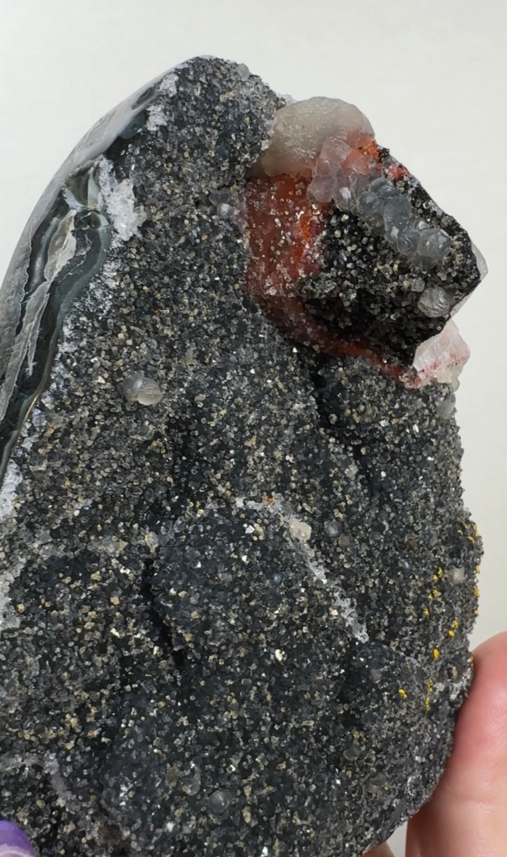 Black Amethyst with Multi-Coloured Calcite | DBA