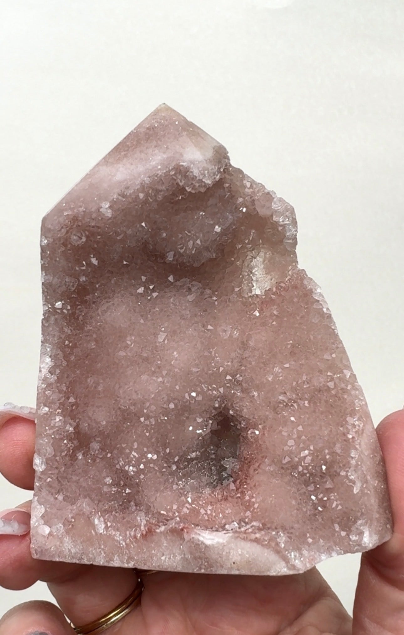 High Quality Druzy Pink Amethyst Tower
