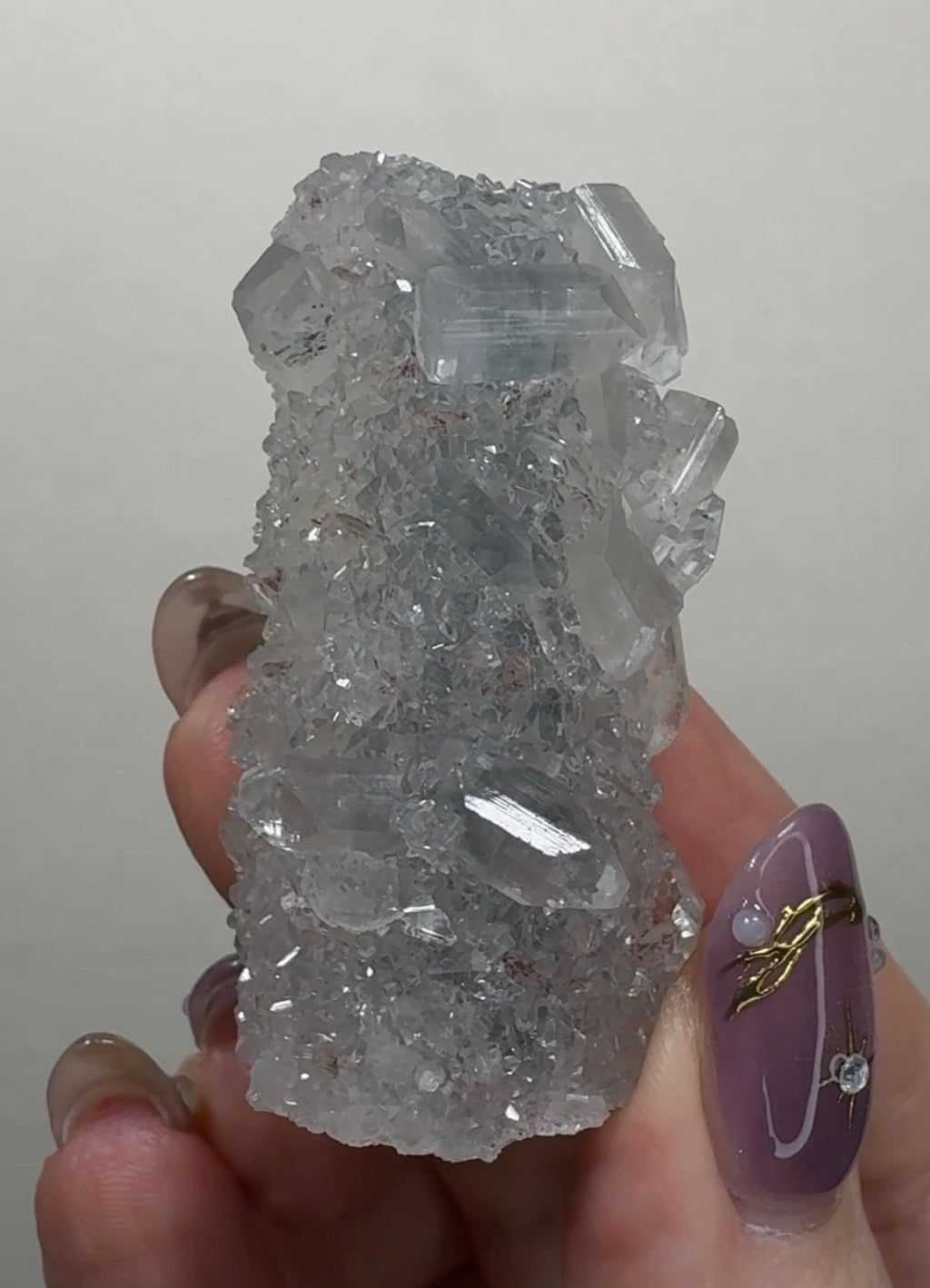 Diamond Apophyllite on Chalcedony