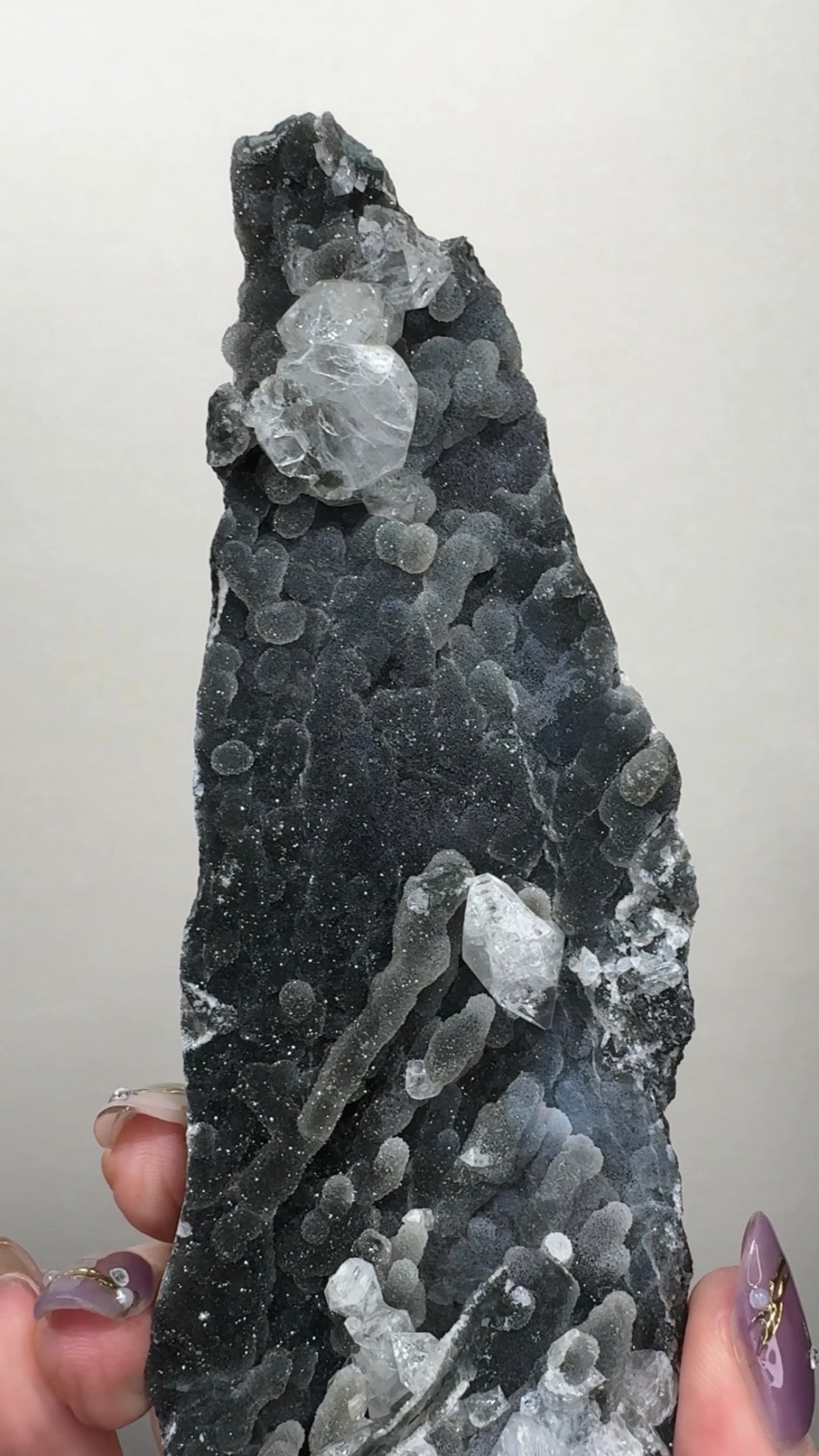 Black Chalcedony with Apophyllite