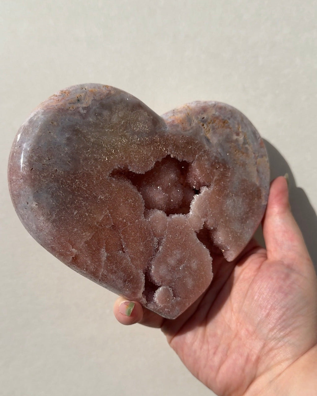Druzy Pink Amethyst Heart